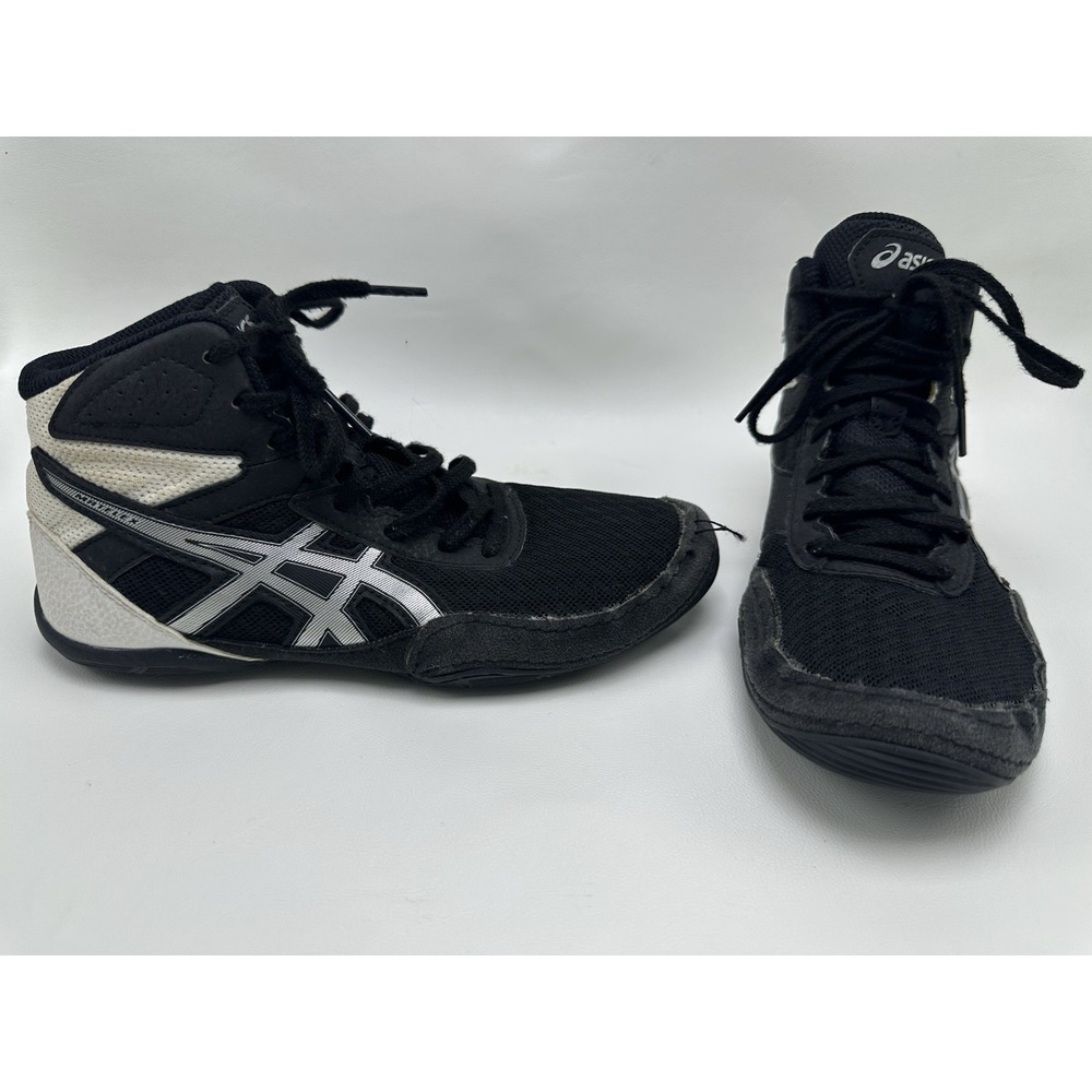 Asics Wrestling Shoes Youth Boys Size 4 Matflex 6 Black Athletic‎ 1084A007